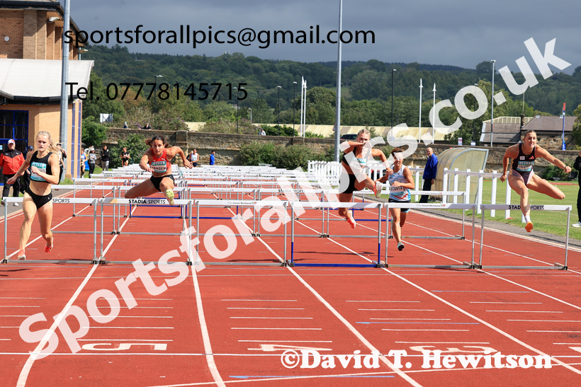 Heptathlon 100 metres hurdles, 2025 EAP International Combined Events, Hexham, Northumberland.  Photo: David T. Hewitson/Sports for All Pics